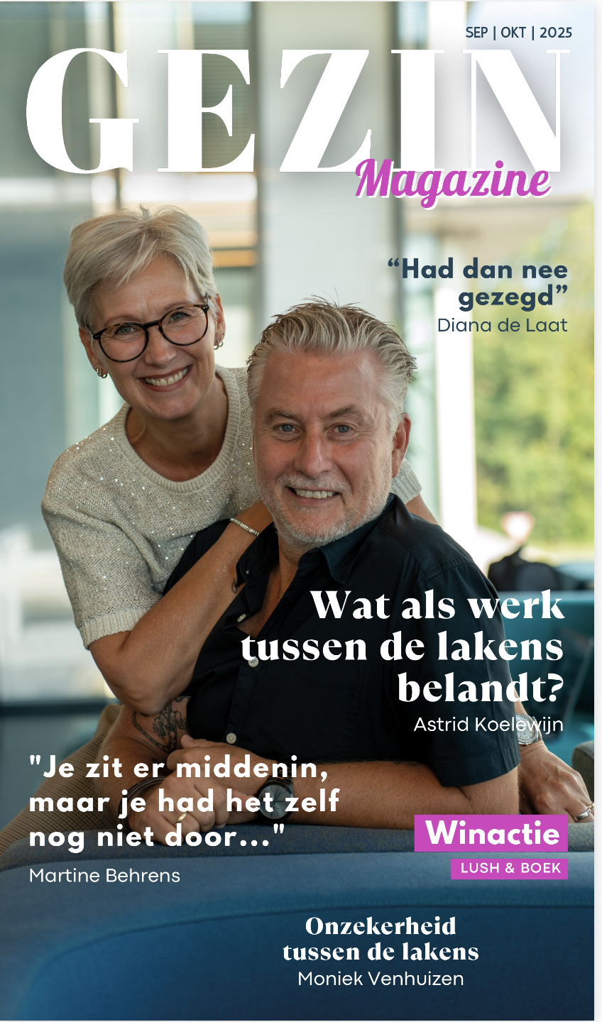 Astrid Koelewijn op de cover van Gezin Magazine september - oktober 2025